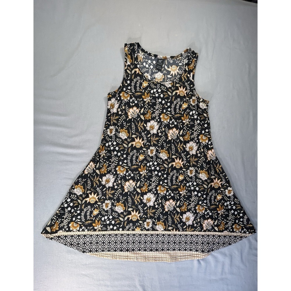 Lildy Floral Sleeveless Tunic Dress Women's Medium Bohemian Casual Summer
